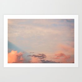 Blue Sky with Orange Clouds Art Print
