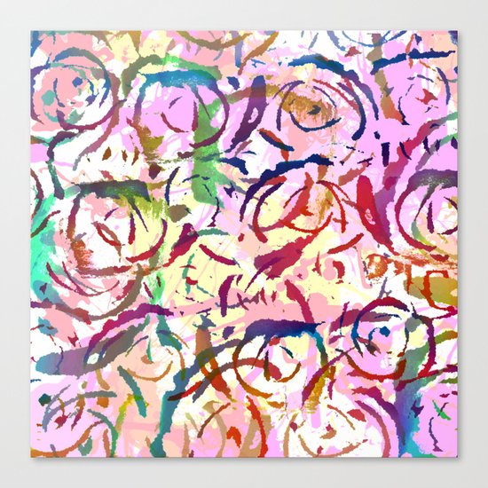 abstract roses silhouettes Canvas Print