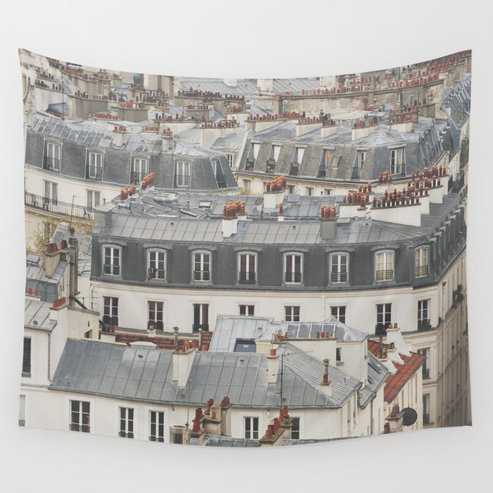 Paris Rooftops Wall Tapestry