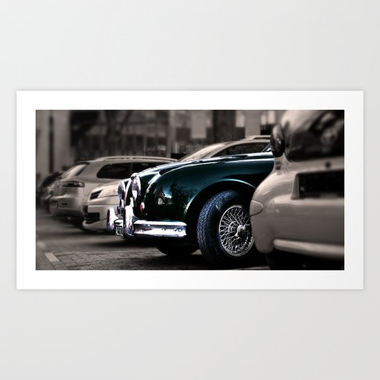 Green cat Art Print
