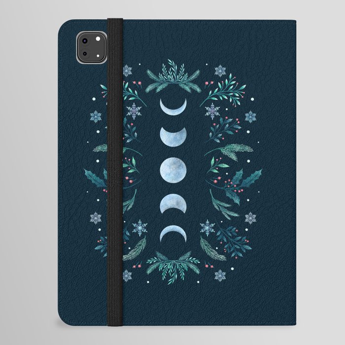 Moonlight Garden - Teal Snow iPad Folio Case