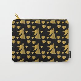 Golden Angel Silhouette Wings Religious Hearts  Carry-All Pouch