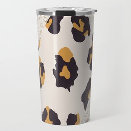 Leopard/Glitter Stripe Travel Mug