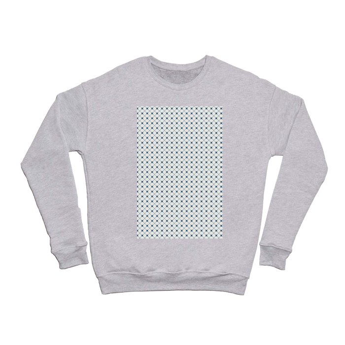 Blue Angled Polka Dot Grid Line Pattern on Off White - 2020 Color of the Year Chinese Porcelain Crewneck Sweatshirt