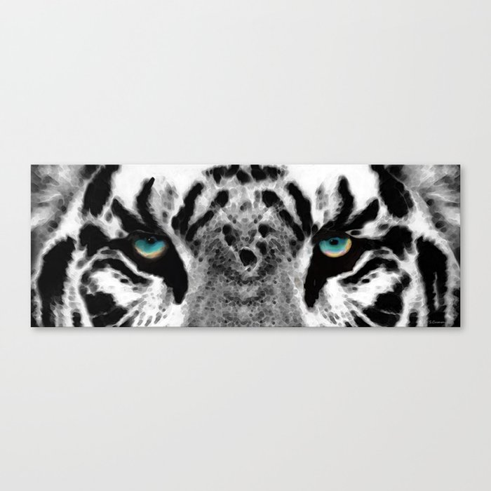 Dressed To Kill - White Tiger Art By Sharon Cummings Canvas Print