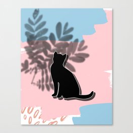 Folk Cat Illustration  Canvas Print
