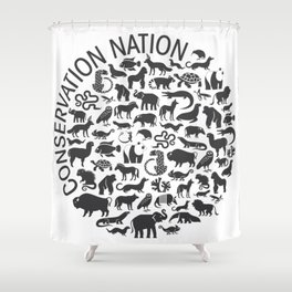 A Circle of Animals Shower Curtain