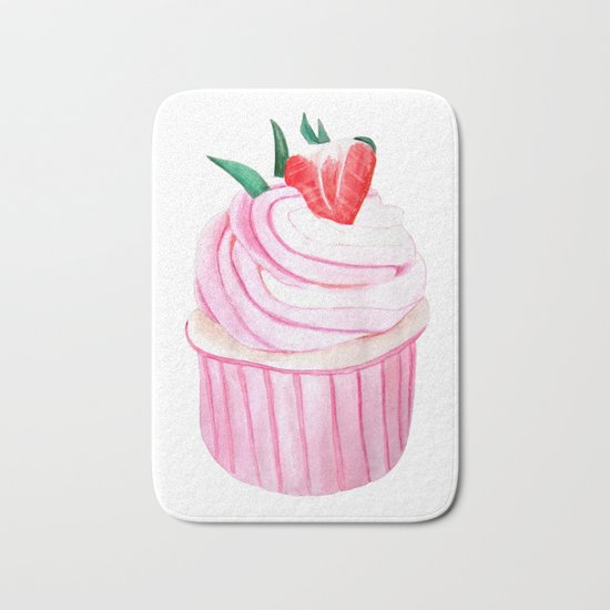 Strawberry Cupcake Bath Mat