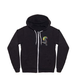 Watercolor Toucan Bird Zip Hoodie