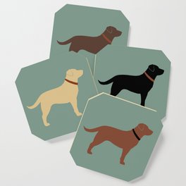 Labrador Retriever Dog Silhouettes Pattern Coaster