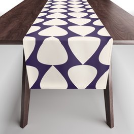 Plectrum Geometric Pattern in Navy Blue and Cream Table Runner