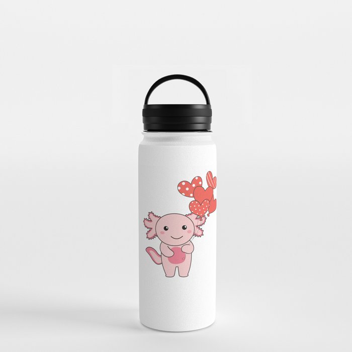 Axolotl For Valentine's Day Cute Animals With Water Bottle