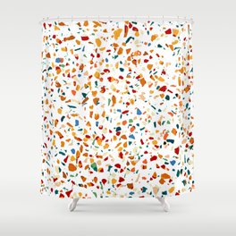 Tan Terrazzo | Eclectic Quirky Confetti Painting | Celebration Colorful Boho Happy Party Graphic  Shower Curtain