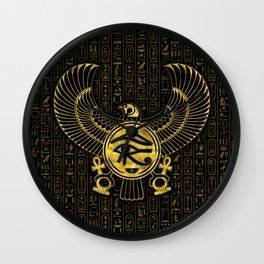 Egyptian Eye of Horus - Wadjet Gold and Black Wall Clock