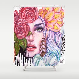 Rose Lady Abstract Shower Curtain