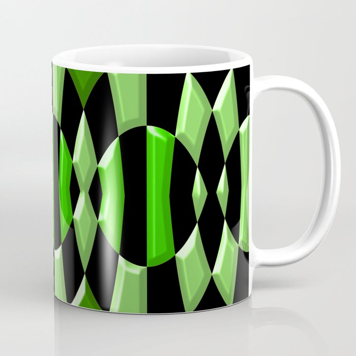 The Green Thang - Abstract Green and Black Retro Design Coffee Mug