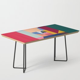 Landscape in colorful geometric boxes Coffee Table