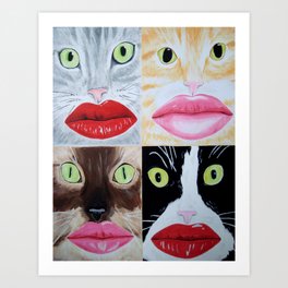 cat lips Art Print