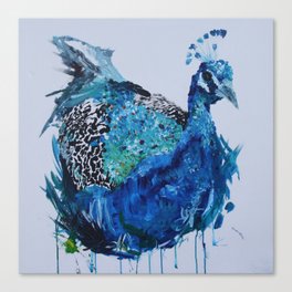 Paint splat Peacock Canvas Print