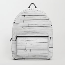 White Wooden Planks Wall Backpack