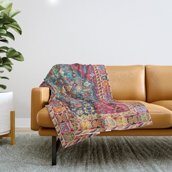 Heritage Oriental Boho Moroccan Style Design ART Throw Blanket by