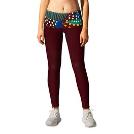 African American exuberant sunburst tribal abstract portrait painting for home and wall decor Leggings
