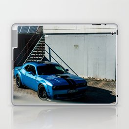 B5 Blue Challenger Demon SRT American Classic Muscle car automobiles transporation color photograph / photograph vintage poster posters Laptop Skin
