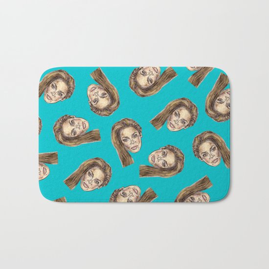Queen B Beyoncee Pattern | Turquoise Bath Mat