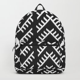 Stitched Arrows in Black and White Backpack | Digital, Southwest, Pattern, Curated, Arrows, Ethnic, Illustration, Geometric, Boho, Kilim 