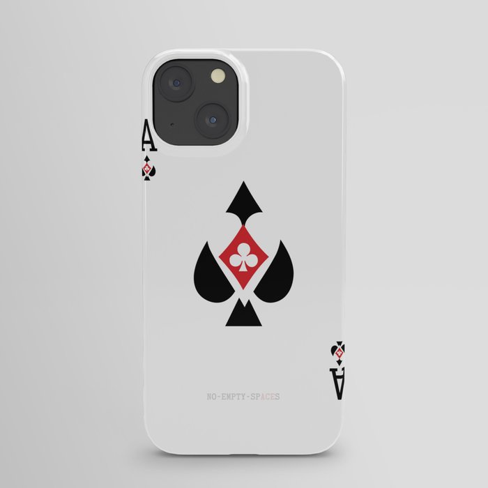 spade ,heart, club, and diamond cnegative space design iPhone Case