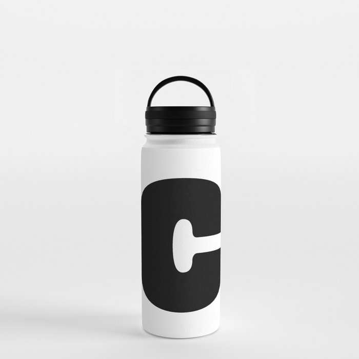 c (Black & White Letter) Water Bottle