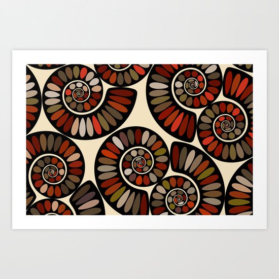 Spiral Tango-Black Art Print