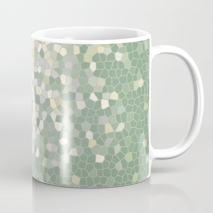 Yellow and Sage Green Mosaic Pattern Coffee Mug