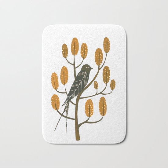 Swallow - golden brown Bath Mat