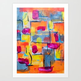 Colorful Geometric Abstract Painting Art Print