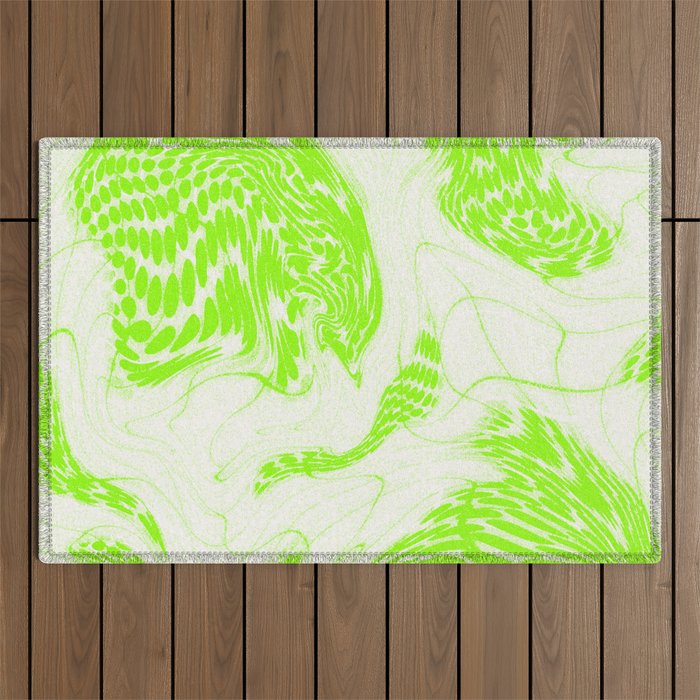 Green Wave Grunge Outdoor Rug