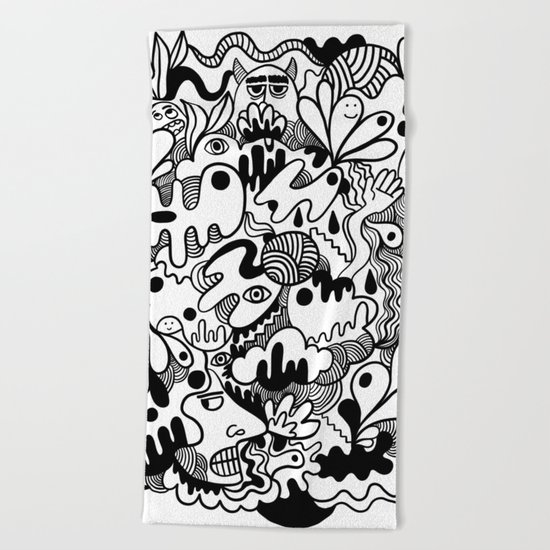 Weirdo doodle Beach Towel