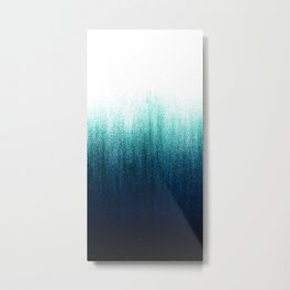 Teal Ombré Metal Print | Teal, Sea, Ink, Modern, Abstract, Texture, Pattern, Nature, Mixed Media, Water 