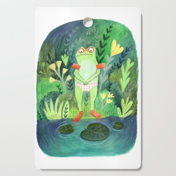 Frog going for a swim Cutting Board