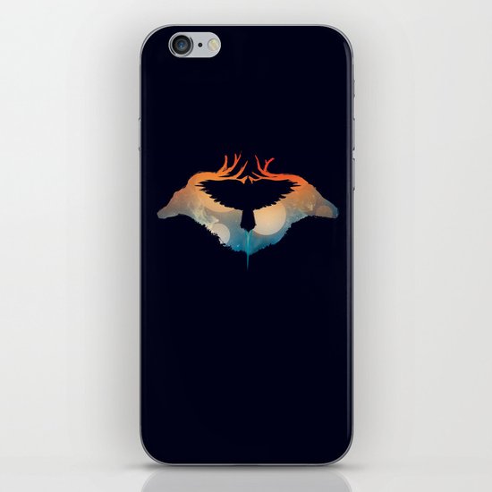 Night sky over savanna iPhone Skin