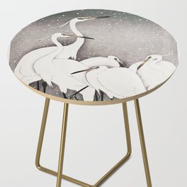 Egrets - Japanese Illustration Side Table