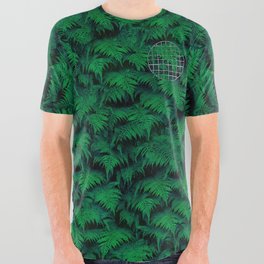 Fern Grid Plant Wall All Over Graphic Tee