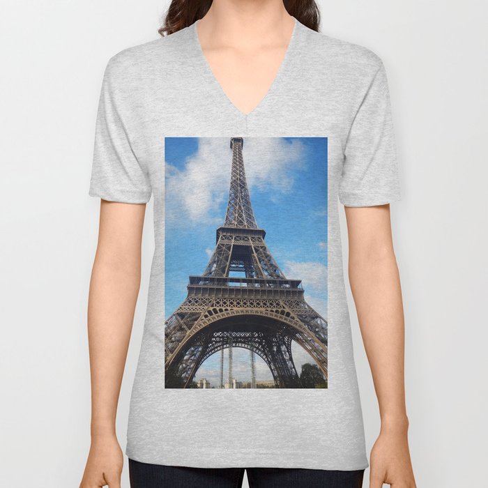 The Eiffel Tower V Neck T Shirt