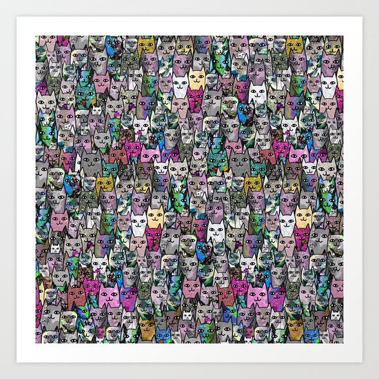 Gemstone Cats CYMK Art Print