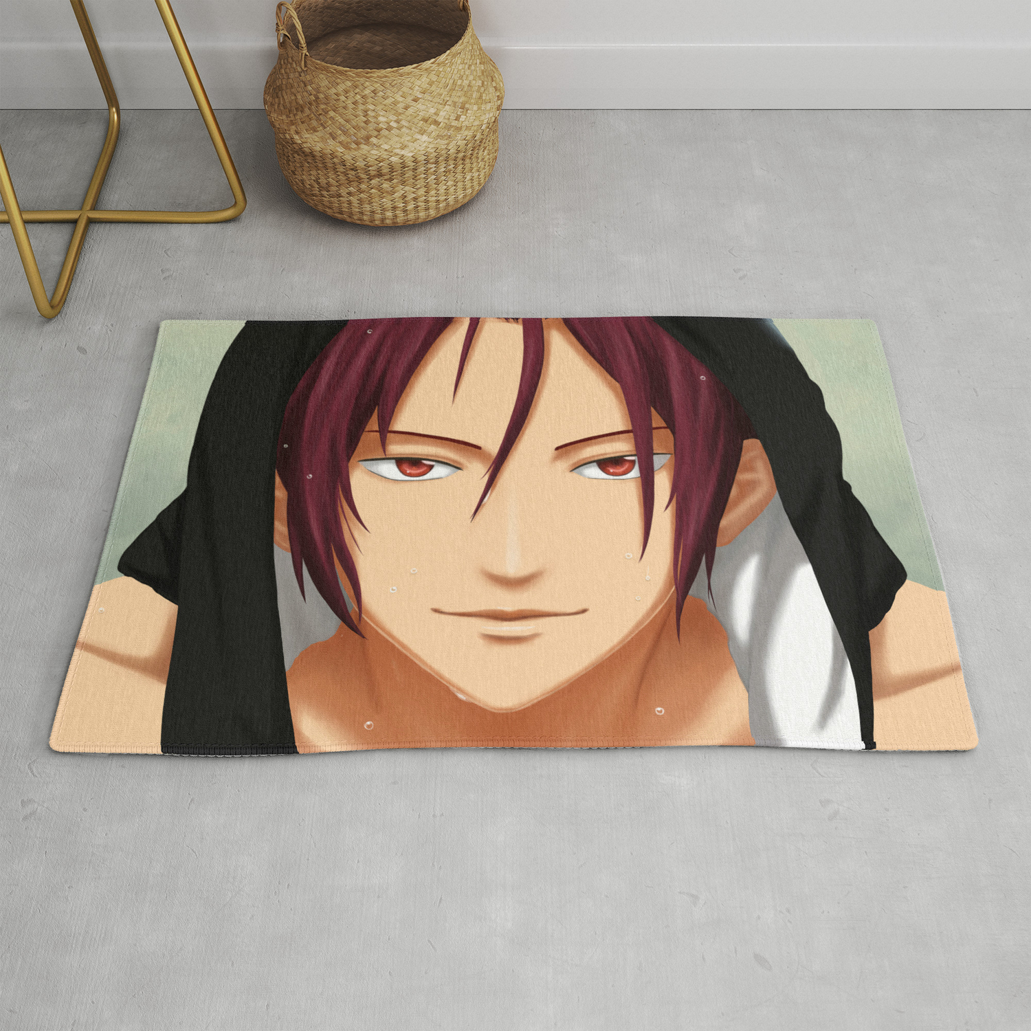Free Iwatobi Swim Club Anime Fanart Matsuoka Rin Rug By Jadelim