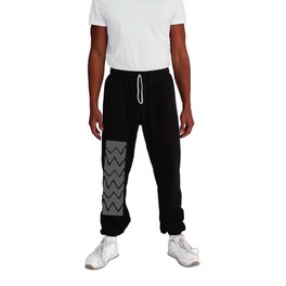 Hand-Drawn Zig Zag (White & Grey Pattern) Sweatpants