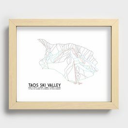 Taos Ski Valley, NM - Minimalist Trail Map Recessed Framed Print