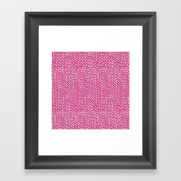 Hand Knit Hot Pink Framed Art Print