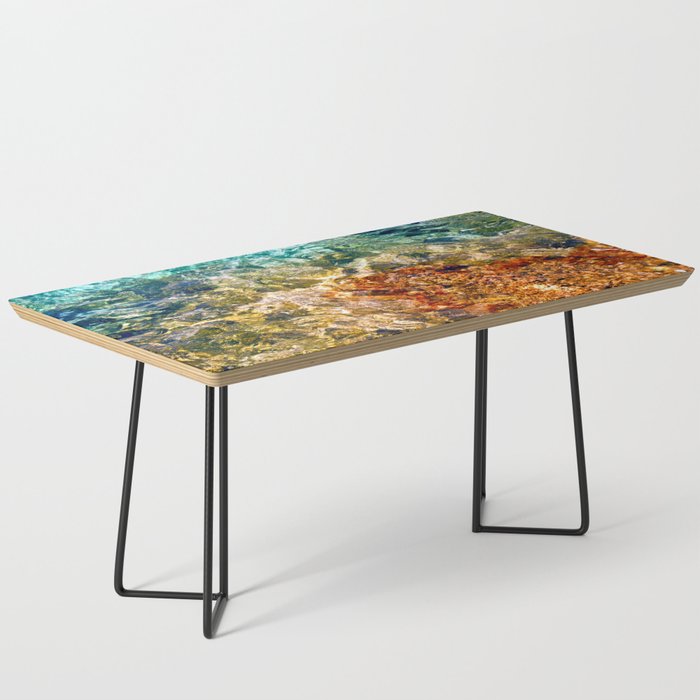 Aegean Delight: Colorful Volcanic Rock Submerged in the Sea Coffee Table
