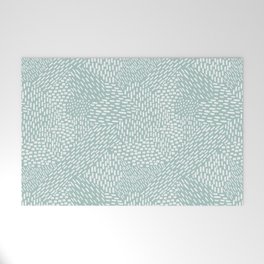 Abstract Brush Strokes, Sea Foam Welcome Mat